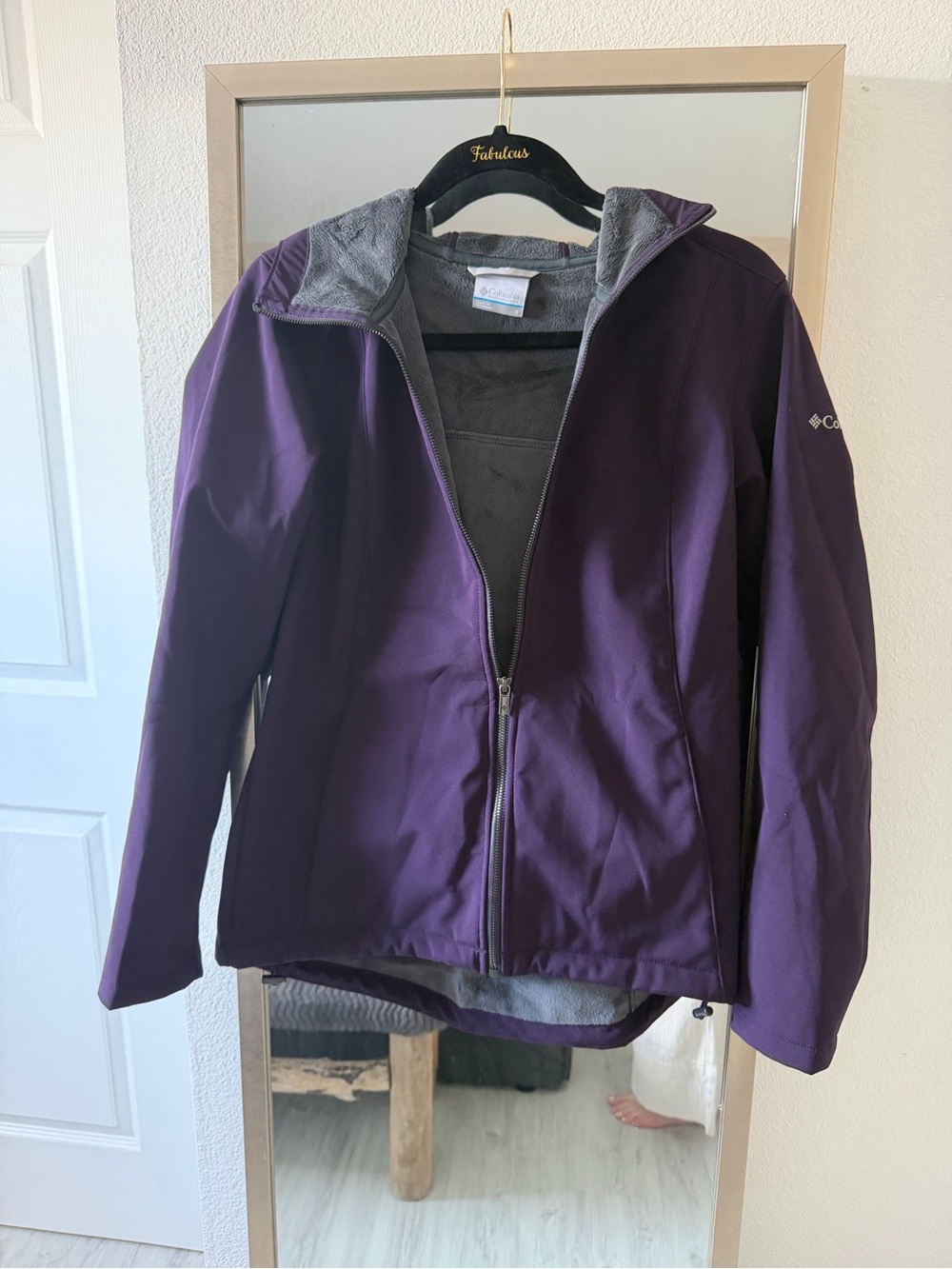 Columbia Purple Fleece-Lined Softshell Jacket